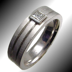 Diamond Mens Wedding Ring .25TDW 18KT White Gold